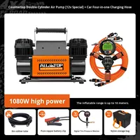 Pompe à air pour voiture ALLTOP, double cylindre, haute puissance, affichage numérique, orange/noir, pour pneus de voiture tout-terrain, modèle Counter