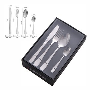 <span class=keywords><strong>Couverts</strong></span> en acier inoxydable de haute qualité pour hôtel/restaurant, 16/24 pièces, avec boîte cadeau noire - Product Image 1