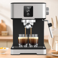 Cafetière expresso automatique à double chaudière Nouvelle machine à vapeur portable italienne numérique intelligente Machine à expresso pour réservoir de lait à domicile