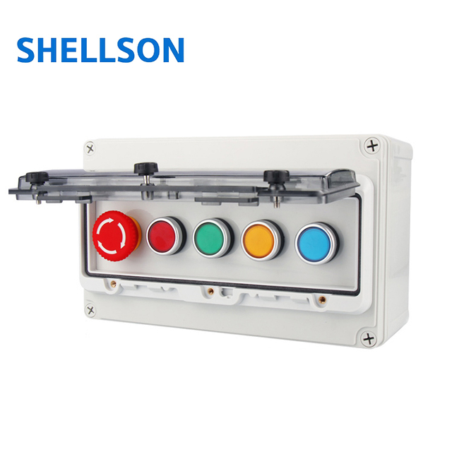 Outdoor Waterproof Emergency Stop Push-Button Control Switch Box Stop Start Self-Resetting Switch Junction Box