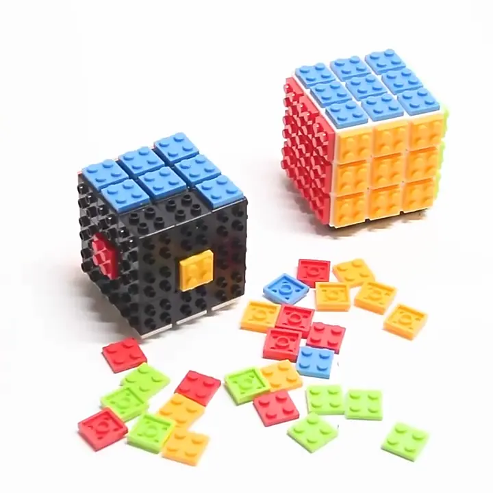 Neuankömmling DIY Bausteine 3x3x3 Magic Puzzle Cube Creative Assem ble Cube Spiel Pädagogische Rubix Spielzeug für Kinder