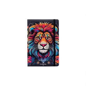 A5 Lined Notebook With Strap PU Cover Printed Design School Office Use - Product Image 1