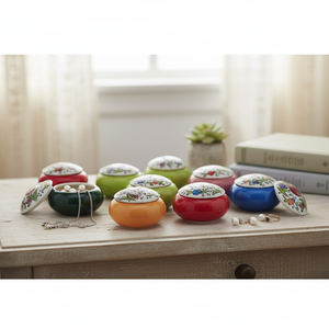 <b>Ceramic</b> 9cm Jewelry Organizer Box - Product Image 3