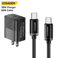ESSAGER Kit 2 Pièces : Câble USB-C 29W 5V 3A et Chargeur USB-C PD 20W pour iPhone