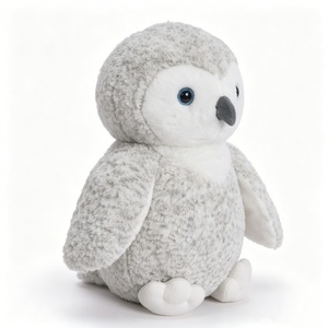 Peluche de búho nieve personalizado, juguete de búho de peluche, peluche de búho blanco grisáceo, animal de peluche de búho ártico - Product Image 4