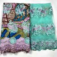 Kain Batik Renda Tali Guipure Afrika Bordir Terbaru 5 Yard/Potong untuk Kerajinan Tas, Gorden, dan Sarung