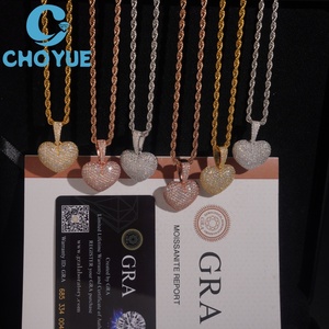 จี้รูปหัวใจ CHOYUE ประดับโมอิสซาไนต์ เงินแท้ 925 ชุบทอง 18K เครื่องประดับหรูหราสำหรับทุกเพศ เหมาะสำหรับใส่ทุกวัน - Product Image 5