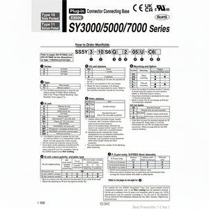 ชิ้นส่วนนิวเมติกส์ SS5Y5-10S6V2-02U-C8นิวเมติก SMC - Product Image 1