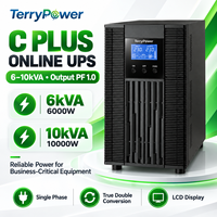 6KVA 10KVA 单相 192VDC 在线式 UPS 双转换 PF 1.0 LCD RS232 服务器电信备用电源