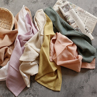 Serviettes en tissu de coton et de lin de couleur personnalisée, réutilisables, lavables, pour dîner, hôtel, mariage, restaurant