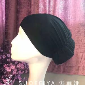 ผ้าคลุมศีรษะแบบปรับได้สำหรับผู้หญิงมุสลิม สีพื้นเรียบง่าย สวมใส่สบาย พร้อมหมวกซับในและฐานผ้าไหมโมดอล - Product Image 5
