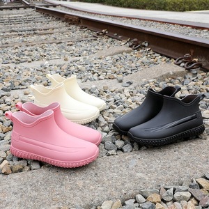 Botas de Lluvia de PVC Ligeras y Modernas, Antideslizantes, Resistentes al Desgaste, Impermeables, para Otoño, de Caña Baja, para Mujer - Product Image 1