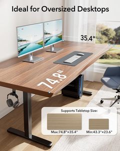 Ergonomic Electric Sit-Stand Desk <strong>Frame</strong> Modern Convertible <strong>Height</strong> <strong>Adjustable</strong> Stainless Steel Workstation Base - Product Image 5