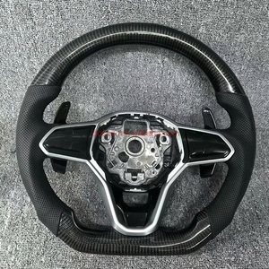 Volant de <span class=keywords><strong>Golf</strong></span> 8 GTI <span class=keywords><strong>2020</strong></span> en cuir véritable en fibre de carbone compatible avec <span class=keywords><strong>Golf</strong></span> MK8 GTI R GTE <span class=keywords><strong>GTD</strong></span> Jetta Passat CC - Product Image 6