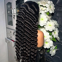 Perruque Cheveux Humains Ondulés Effet Vague d'Eau Densité 200, Perruque Frontale en Dentelle HD 13x6, Perruque Brésilienne 40 Pouces Ondulée Profonde, Perruques Frontales en Dentelle 13x4 pour Femmes