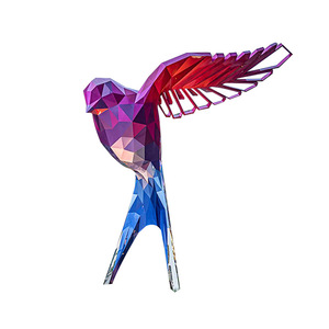 Sculpture d'hirondelle en acier inoxydable Libit, géométrique, pour parc extérieur, point de repère, décoration de jardin, œuvre d'art - Product Image 5