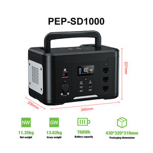 Estación de Energía Portátil de 1000W 768WH con Batería Lifepo4 de 25.6V, Generador Solar MPPT PD 100W, Linterna y Encendedor de Cigarrillos - Product Image 2