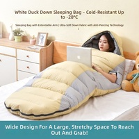 Couette enveloppante confortable pour adulte, en nylon, rembourrée de duvet de canard, épaisse et résistante au froid, idéale pour le camping en extérieur en automne et en hiver, utilisable en toutes saisons.