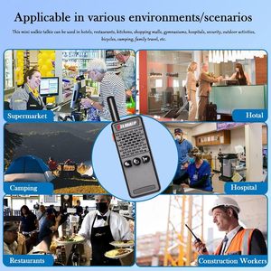 Radio la moins chère, mini <span class=keywords><strong>talkie</strong></span>-<span class=keywords><strong>walkie</strong></span> sans fil mince <span class=keywords><strong>PMR446</strong></span> FRS CE FCC, prévisions météo, bidirectionnel 2W 400-520mhz 95x29x18mm 1100mah - Product Image 6