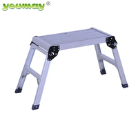 Plateforme de travail en aluminium, grande taille, marchepied pliable, banc de travail portable avec tapis antidérapant, capacité de 225 livres, robuste