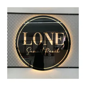 Aangepaste 3d Acryl Letter Logo Muur Gemonteerd Commercieel Logo Outdoor Reclame Metalen Blade Logo