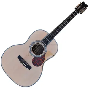 Flyoung טבעי עץ צבע 41 אינץ גיטרה אקוסטית 00042 דגם למעלה מוצק קלאסי גיטרה אבוני Fretboard