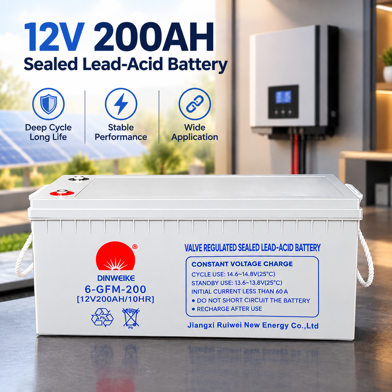 12V 24V <strong>Deep</strong> <strong>Cycle</strong> <strong>AGM</strong> Gel <strong>Battery</strong> <strong>100Ah</strong> 200Ah 250Ah VRLA Lead Acid Maintenance Free for Solar Inverter RV Marine