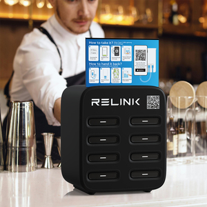 共有モバイル充電器レンタルステーションキャビネットパワーバンク、3 in1内蔵ケーブルバッテリードック充電ステーション - Product Image 6