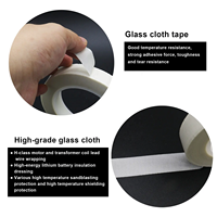 Ruban en tissu de verre de 0,18 mm, adhésif silicone haute température, fibre de verre tissée, résistance à la traction de 350 N/25 mm, homologué 6 kV, pour isolation