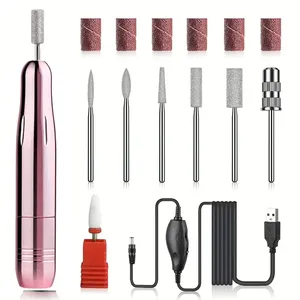 Ponceuse à ongles électrique professionnelle portable avec embouts de ponçage et bandes abrasives - Product Image 1