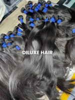 DiLuxe Hair – Lots de Cheveux Humains Vierges Birmans Non-Remy, Plus Épais, Cuticules Alignées, Double Trame Faite à la Machine, Sans Produits Chimiques, Naturels