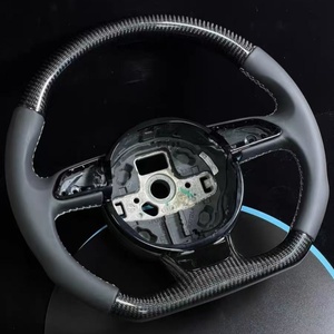 Volante de Fibra de Carbono Negra para Audi B9 A3 8V A4 B8 A5 <span class=keywords><strong>A6</strong></span> C7 A7 C7 Q5 Q7 R8 S6 RS6 RS7, Accesorios para Automóviles - Product Image 5