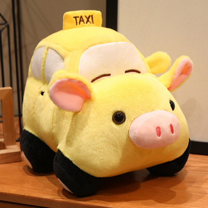 Lindos Peluches <span class=keywords><strong>de</strong></span> Cerdito Taxi en Varios Colores Brillantes Hechos <span class=keywords><strong>de</strong></span> Tela Suave, Perfectos como Regalos Creativos y Adornos Encantadores para el Hogar - Product Image 4