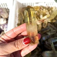 Holesale-cristal natural curativo, punto de terminación de cuarzo, punto citrino crudo