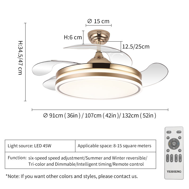 42 pulgadas color oro