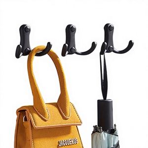 Black Heavy-Duty Stainless Steel Eco-Friendly <b>Wall</b>-Mounted Single Coat <b>Hooks</b> Living Room Bathroom Wardrobe-Towel <b>Key</b> Hat Bag - Product Image 1