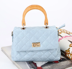 Thời trang <span class=keywords><strong>Lady</strong></span> bông Vai Túi Xách với gỗ xử lý chất lượng Brown PU da kim cương Womens cross-cơ thể túi - Product Image 3