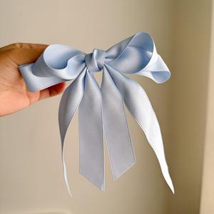 กิ๊บติดผมผ้าซาตินสองชั้นรูปโบว์ใหญ่สไตล์เจ้าหญิงหมุดผ้าบัลเล่ต์หวานๆสำหรับใส่ในบ้าน15ซม. - Product Image 6