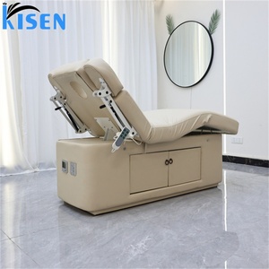 Table de beauté Kisen personnalisée, table à cils électrique, lit de salon de beauté réglable avec armoire pour personnes corpulentes - Product Image 4