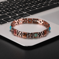 Soins de santé Turquoise Cuivre Bracelets magnétiques Bijoux personnalisés pour les femmes Tenue décontractée quotidienne