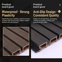 Panel de Rejilla WPC Estilo Gran Muralla, Diseño Cóncavo-Convexo, Lujoso y Moderno para Pared de TV, Baño y Escaleras