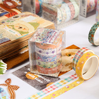 Ruban Washi Thème Sucré Coloré, Kit de Rubans Décoratifs Multi-Motifs pour Scrapbooking, Décoration de Journaux, Fabrication de Cartes, Bricolage
