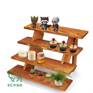 Bambou Bois Rectangulaire 4 Niveaux Plateau De Service Plateau Cupcake Stand Décor - Product Image 5