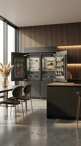 Réfrigérateur américain à portes françaises en acier inoxydable, sans givre, avec congélateur inférieur, <span class=keywords><strong>distributeur</strong></span> d'<span class=keywords><strong>eau</strong></span> et machine à glaçons, économe en énergie pour la maison - Product Image 4