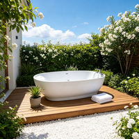 Baignoire autoportante moderne en acrylique avec jets de massage, baignoire à remous pour salle de bain de luxe