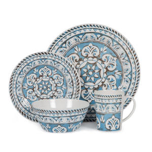 Набор кухонных тарелок Vaisselle nordique, набор столовой посуды Королевский, десерт geschirr BPA бесплатно, меламиновая кухонная посуда, 16 наборов - Product Image 6