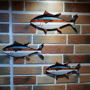 Decorazione <span class=keywords><strong>da</strong></span> <span class=keywords><strong>Parete</strong></span> in Legno Intrecciato a Mano a Forma di Pesce Fortunato, Stile Mediterraneo Retrò con Corallo, per Sfondo di Matrimoni e Feste - Product Image 6
