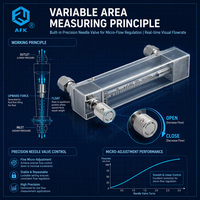 -20 ~ 120 degrés Celsius O2 Débitmètre 1 bar Verre G3/8in 160mm Longueur Gaz Rotor Débitmètres