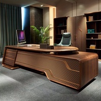 Bureau de direction ergonomique de luxe moderne en noyer haut de gamme, écologique, grand format, design créatif, multifonctionnel, pour villa aquatique