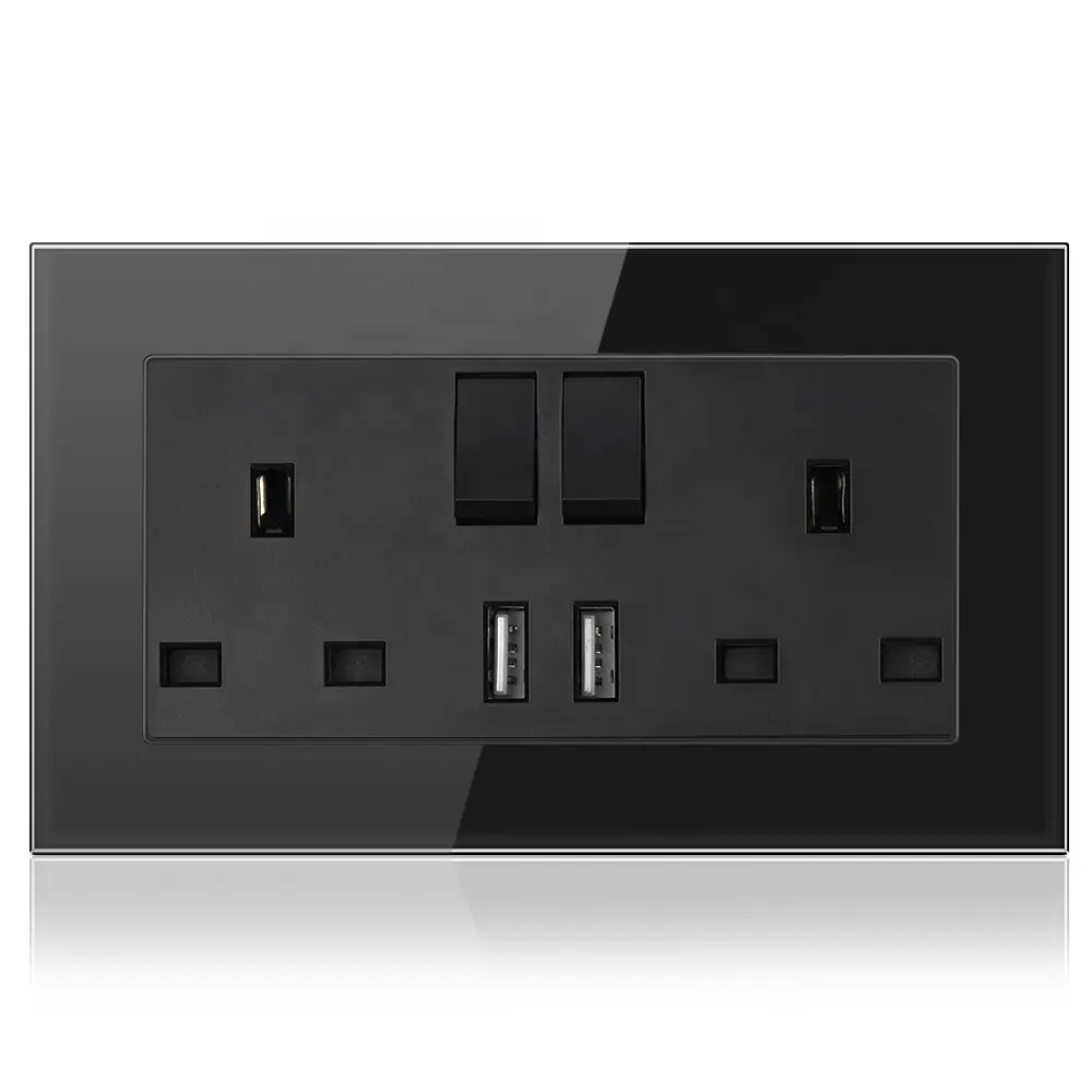 Household wall switch and socket electric power 13A wall socket with USB